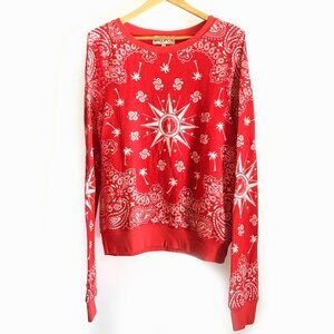 Wildfox Red Bandana Beach Long Sleeve Sweatshirt Sweater Small